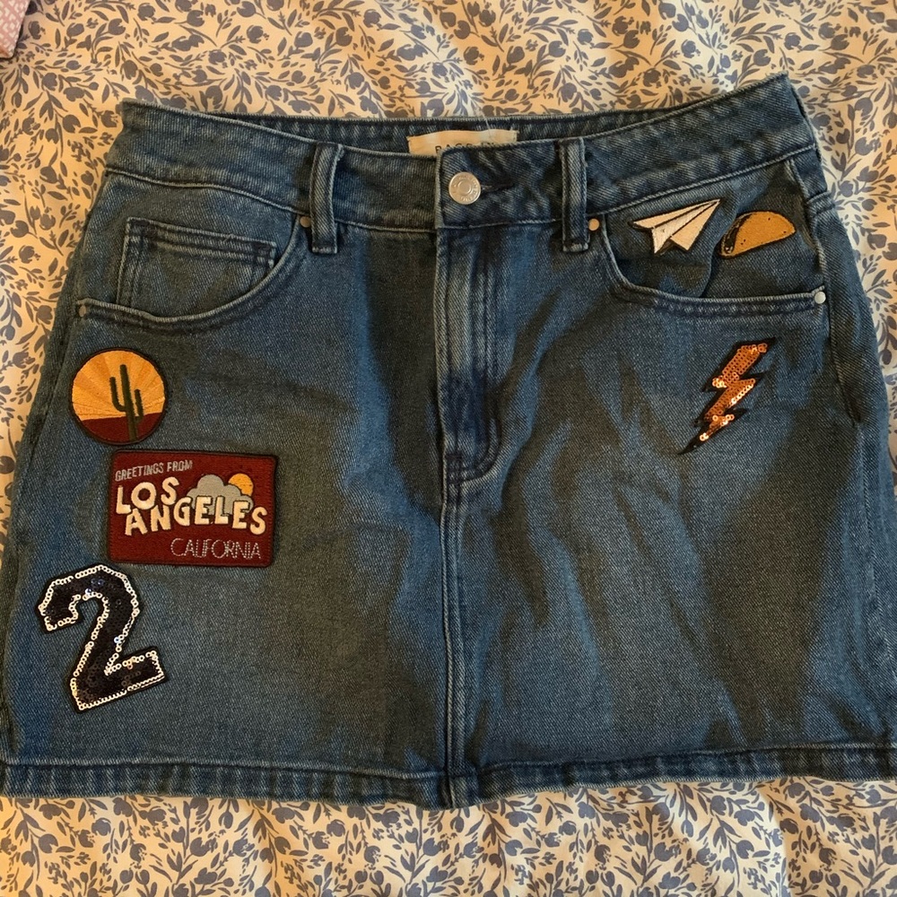 Pacsun Patchwork Denim Mini Skirt